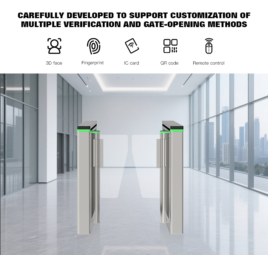 Bidirectional Pass Access Control Face Recognition Turnstile Gate Half Height