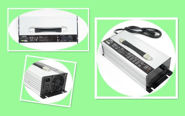48V 30A Portable Battery Charger For Lithium Ion And Lead Acid Batteries Black