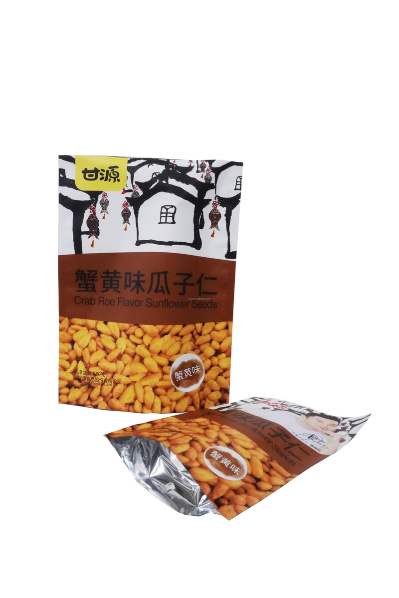 Security Food Packaging Stand Pouch Packing Peanuts And Sunflows Seeds Packaging Bag
