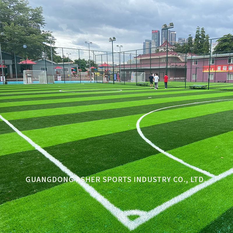 Indoor Hybrid Woven Artificial Football Pitches Carpet Type 12000 Dtex