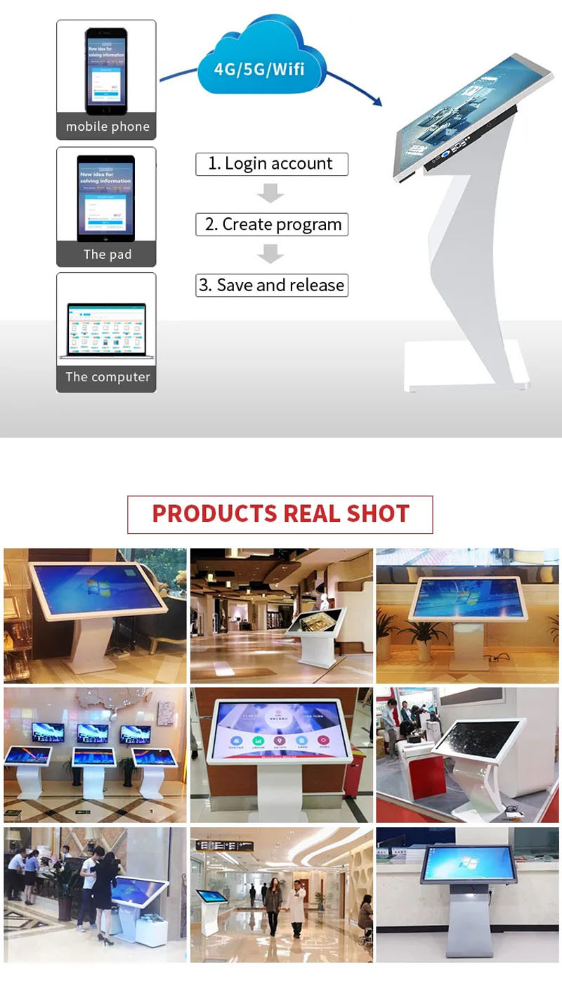 Android Touch Screen Kiosk , 55 Inch Touch Screen Lcd Kiosk