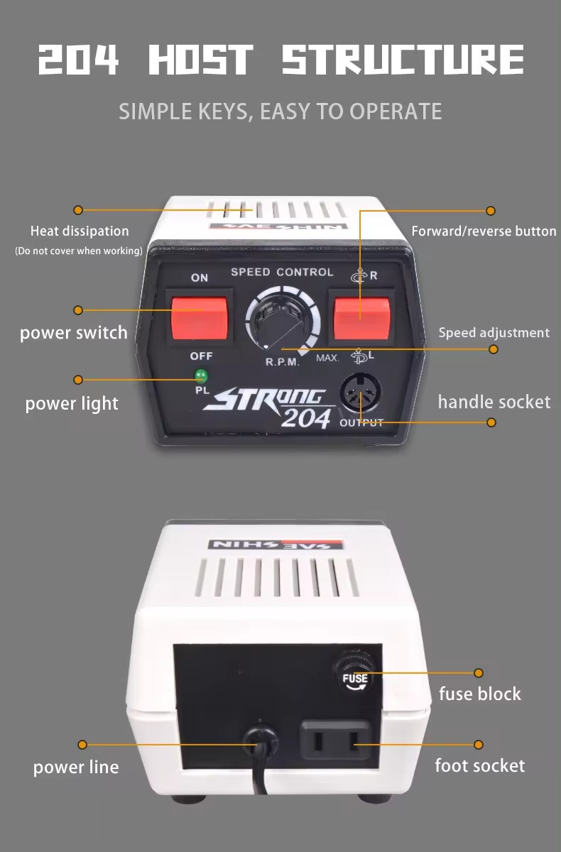 65W Dental Lab Micromotor High Power Speed 35000(R/Min) Strong 204 Dental Micromotor