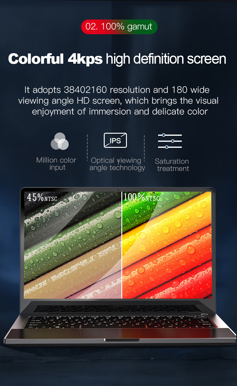 720p Camera Slim Bezel Laptop Core I7 10510U CPU 16G RAM 1TB SSD