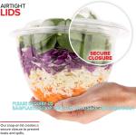 48 Oz. Disposable Salad Bowls - On-The-Go Salad Bowl - Plastic Salad Containers