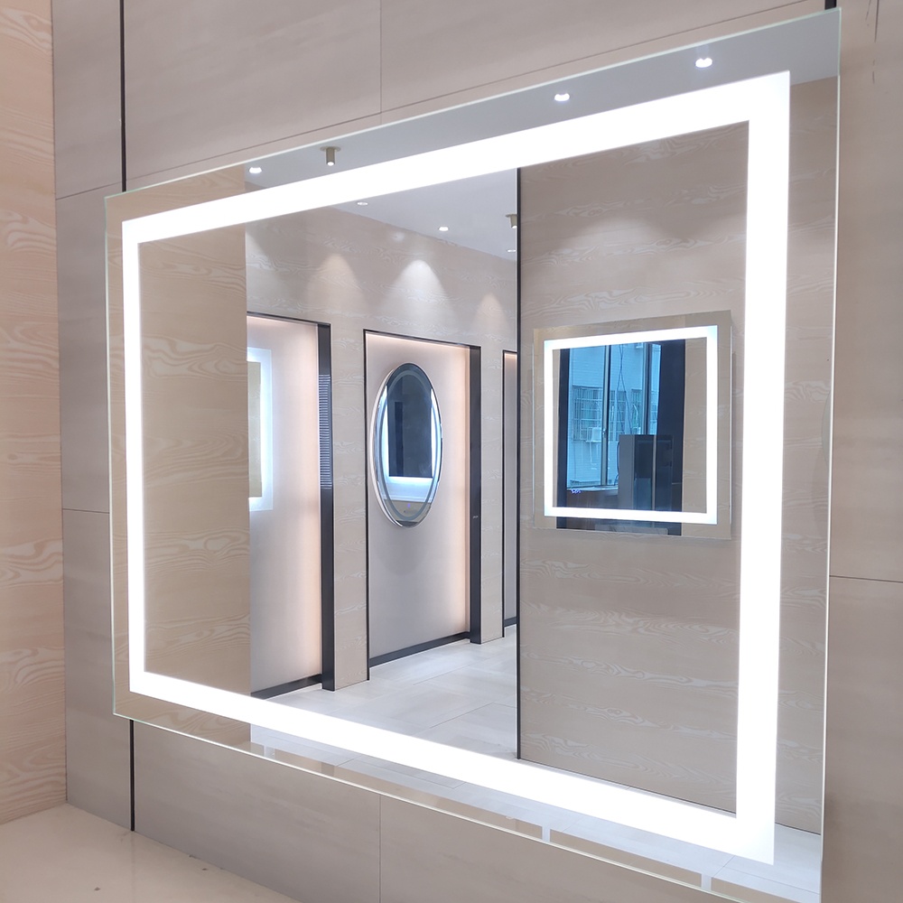 Illuminated Wall Mounted Bathroom LED Backlit Mirror with Demister and Illuminated