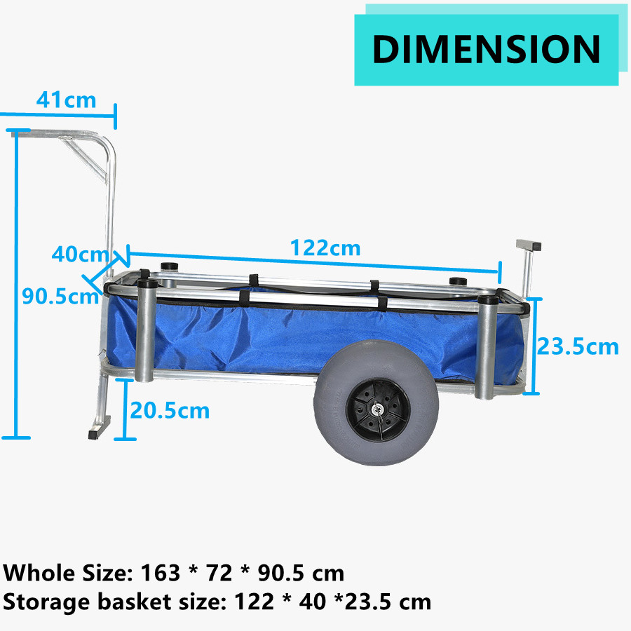 12" Wheels RV Trailer Accessories Surf Fishing Carts 600D Oxford Fabric