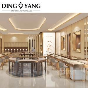 China Luxury Gold Jewellery Shop Counter Design Custom Logo Color Size wholesale