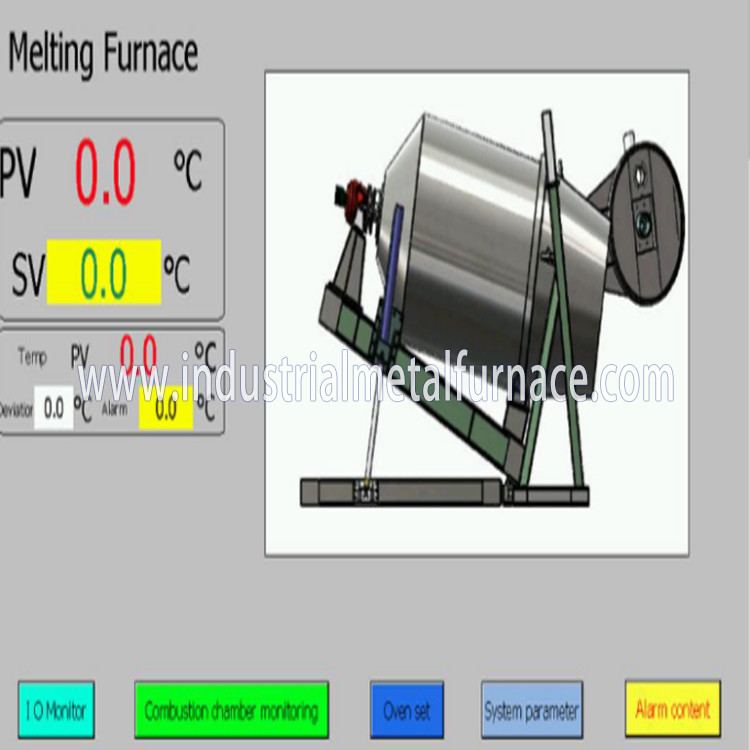 5000KG Rotary Gas Fired Melting Furnace , Industrial Metal Melting Furnace
