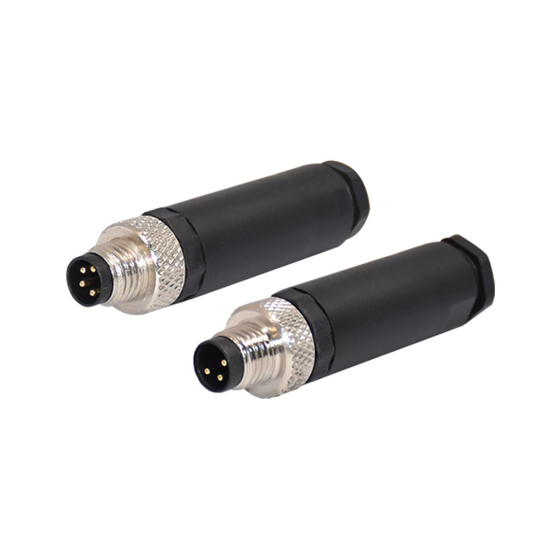 4P Male M8 Waterproof Connector Plastic Field Assembly Wireable Attachable Connector
