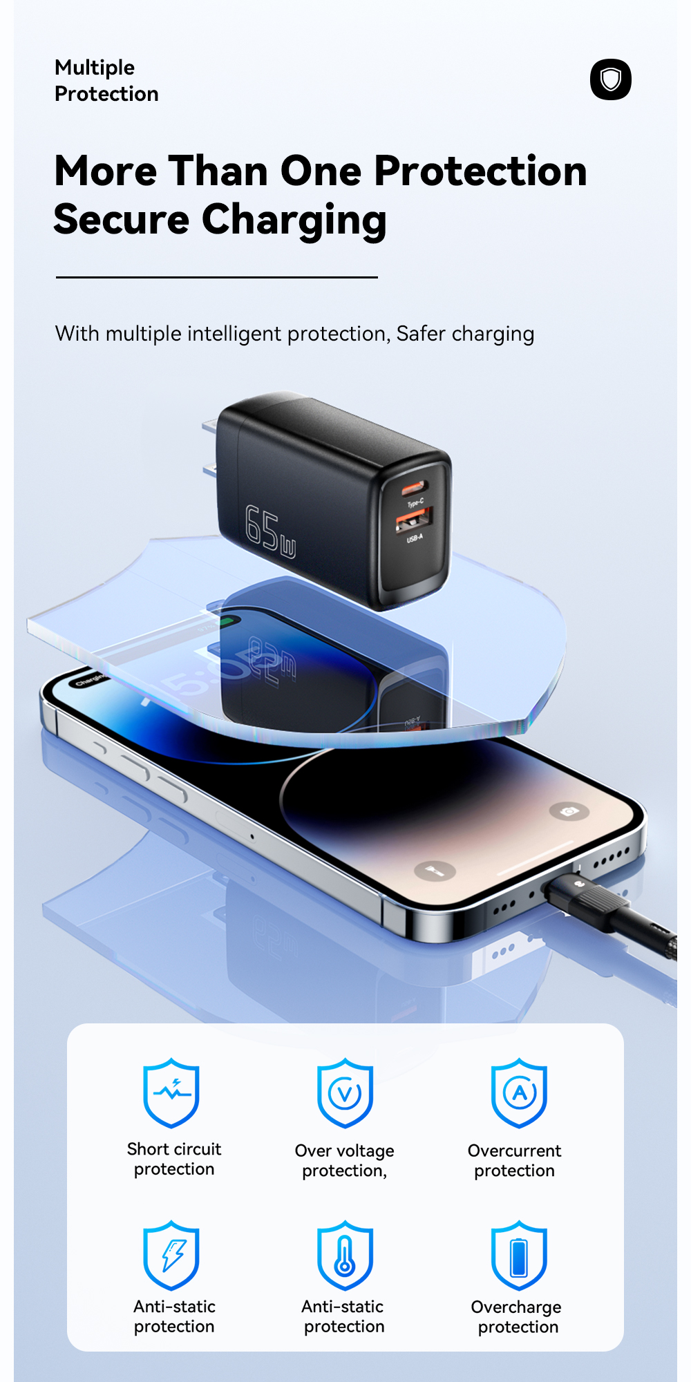 ESSAGER JT-G65Q Series Portable Fast Charger 65W For Android Phone Charger