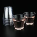 Transparent 8g PS Round Cups for Hot / Cold Beverages Water Juice Wine - 5OZ