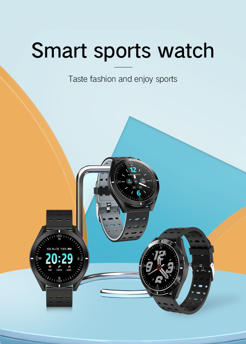 ECG Blood Pressure Smartwatch 1.3inch Heart Rate Tracker Bracelet Sphygmograph