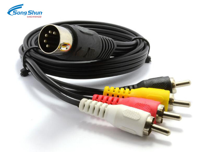 Digital Video Audio Cable Cord Component Adapter RCA Plug Sound Bar 5 Pin Mini Din To 3 Rca Cable