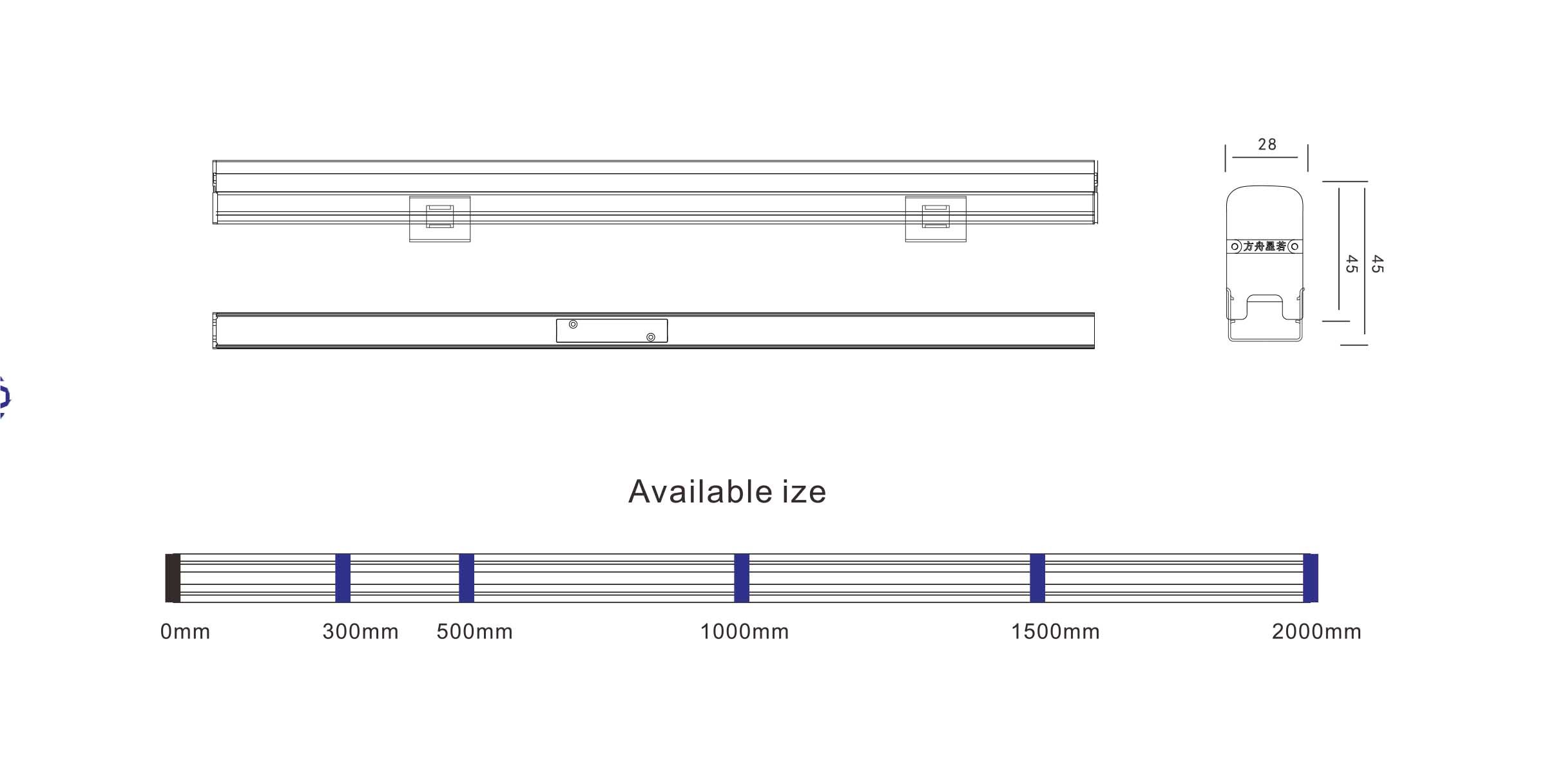 Aluminium EPISTAR 5050 12W Linear Pendant Lighting