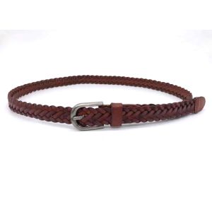 China Women Leather 2.5cm Skinny Waist Belts Full Grain Braided wholesale