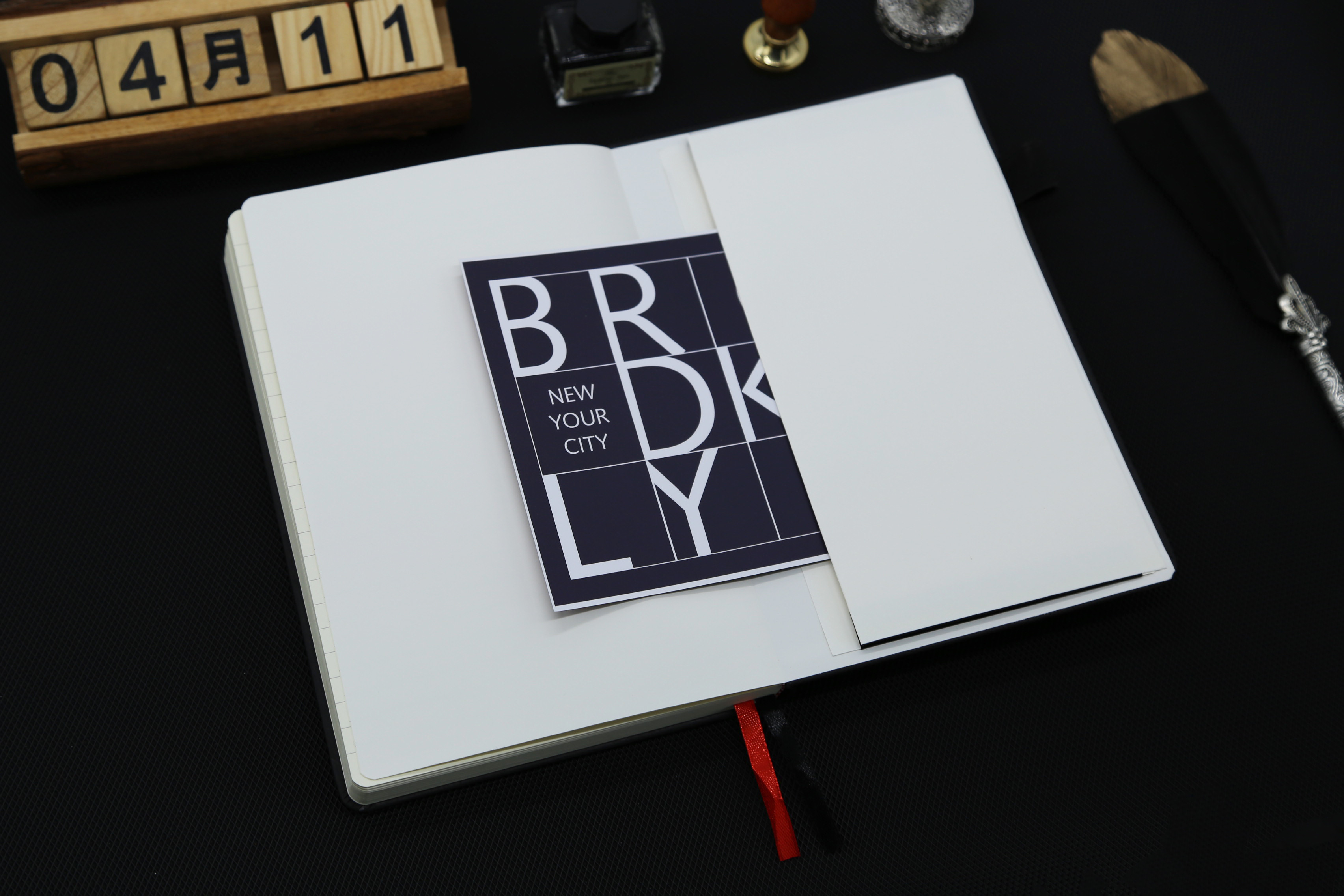 A5 Pu Leather Hardcover College Ruled Notebook With Convenience Back Pocket