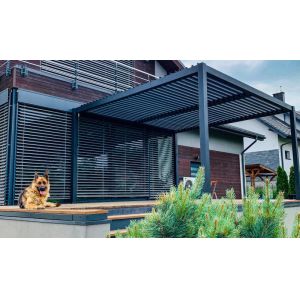 4x4m Adjustable Manual Louvered Pergola Waterproof Roof Aluminium Gazebo