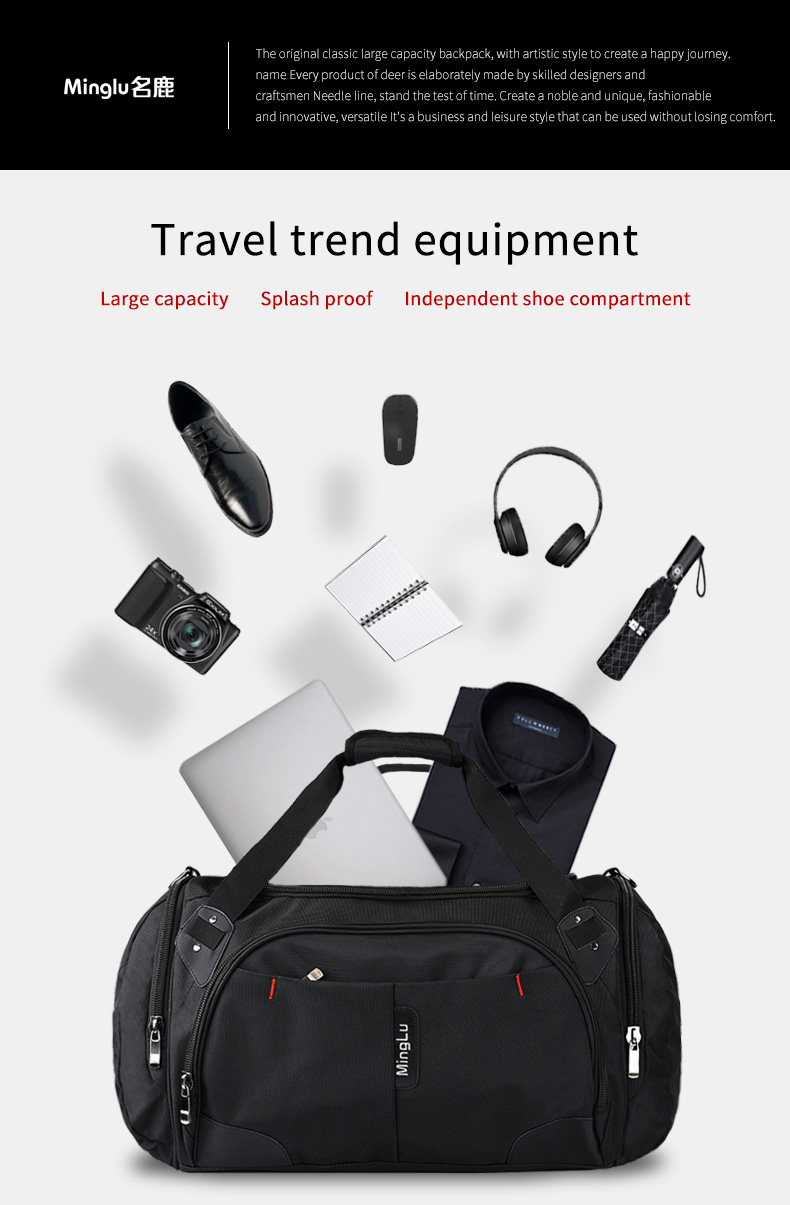 Multipurpose Large Capacity Travel Duffle Bag Rainproof For Men