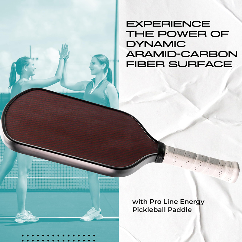Thermoformed Carbon Fiber Pickleball Paddle Red Aramid Fiber Pickleball Paddle