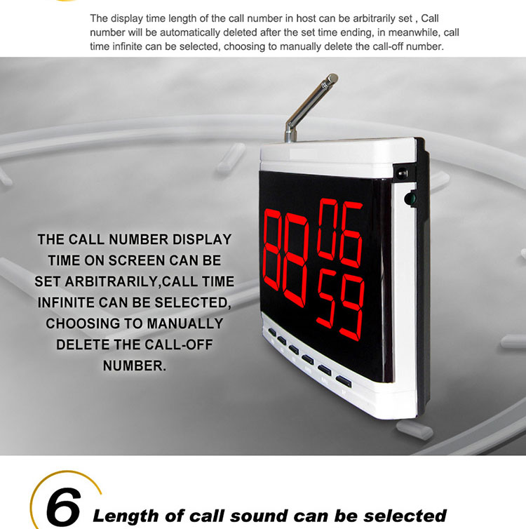 cheapest restaurant waiter calling system with 10pcs of wireless call button and 1 pcs number display