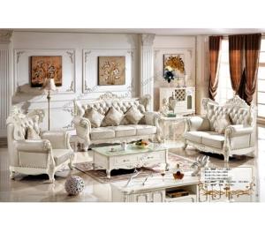 China Classic European Living Room Leather Sofa Set Arab Furniture wholesale