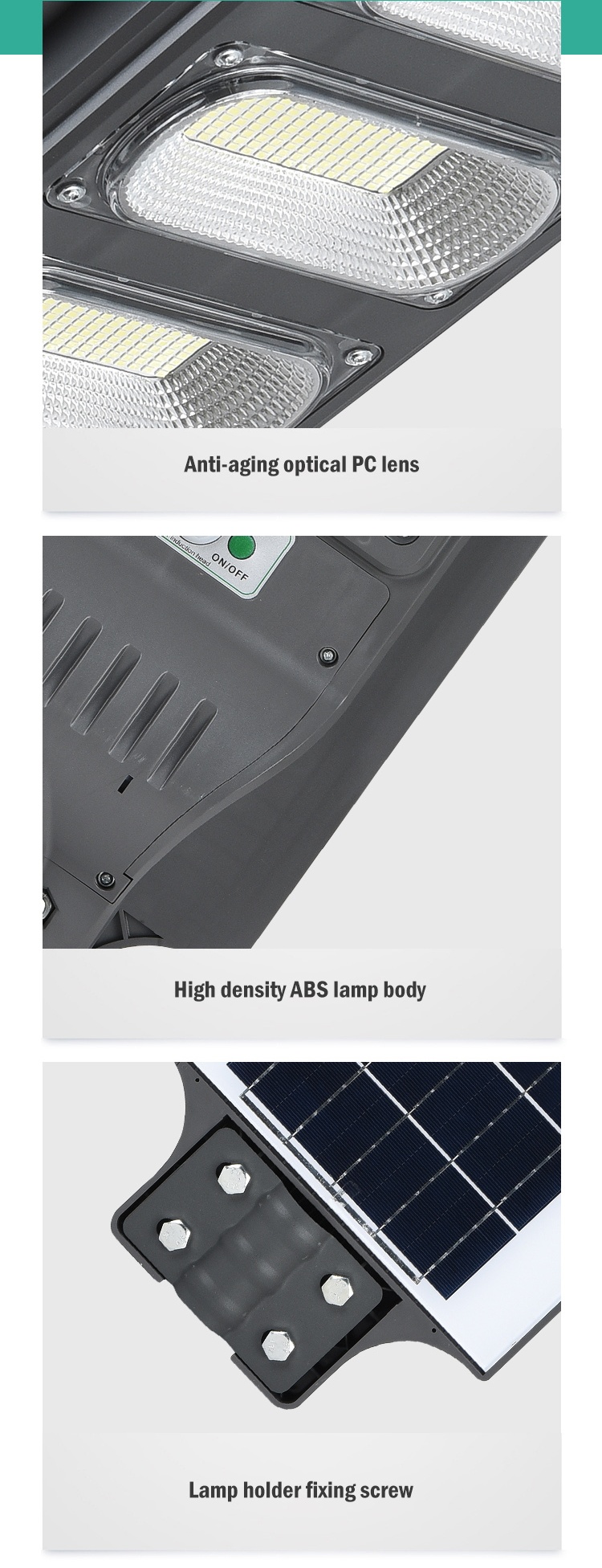 50-300W High Lumen Induction Power Solar Street Lamps for Road and Garden Lighting