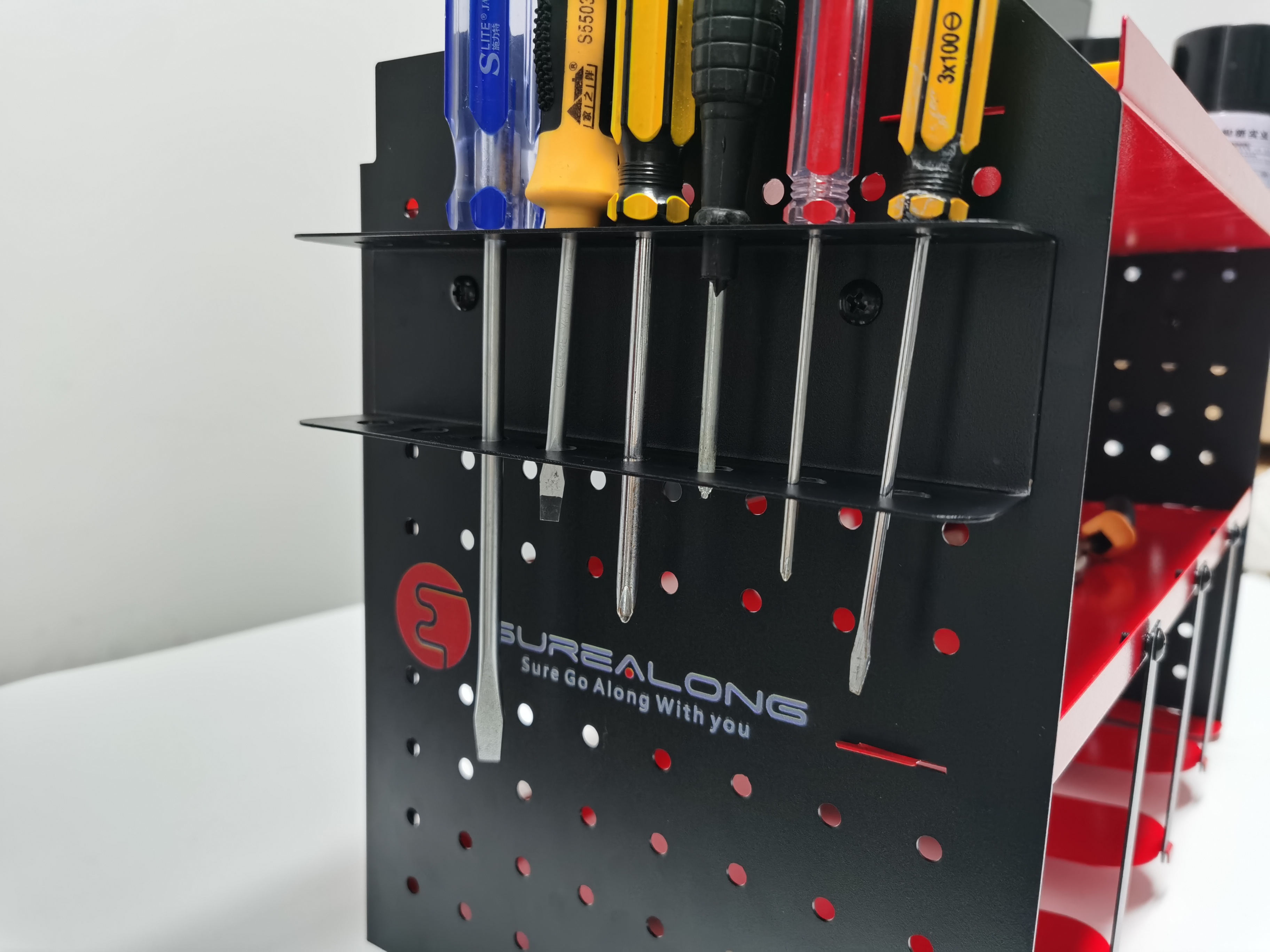 Wall Mounted Power Tool Storage Rack for Garage Cordless Drill Battery Charging Station