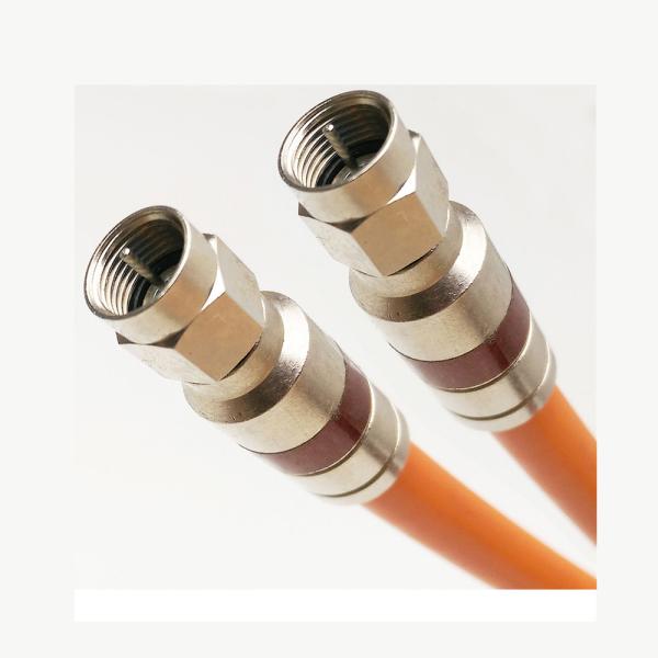 F6 Bare Copper TV Cable for CCTV System Steel Wire Messenger Male RF CATV