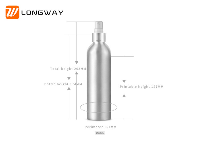 Matte Silver Aluminum Empty Fine Mist Spray Bottles Refillable Anti Fall 30ml - 250ml
