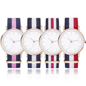 China Nylon Straps Quartz Couple Watches 3ATM Gents Couple Watch Set wholesale