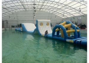 China Customized Inflatable Water Island , Inflatable Water Obstacle Course With Repair Kits / Blower wholesale