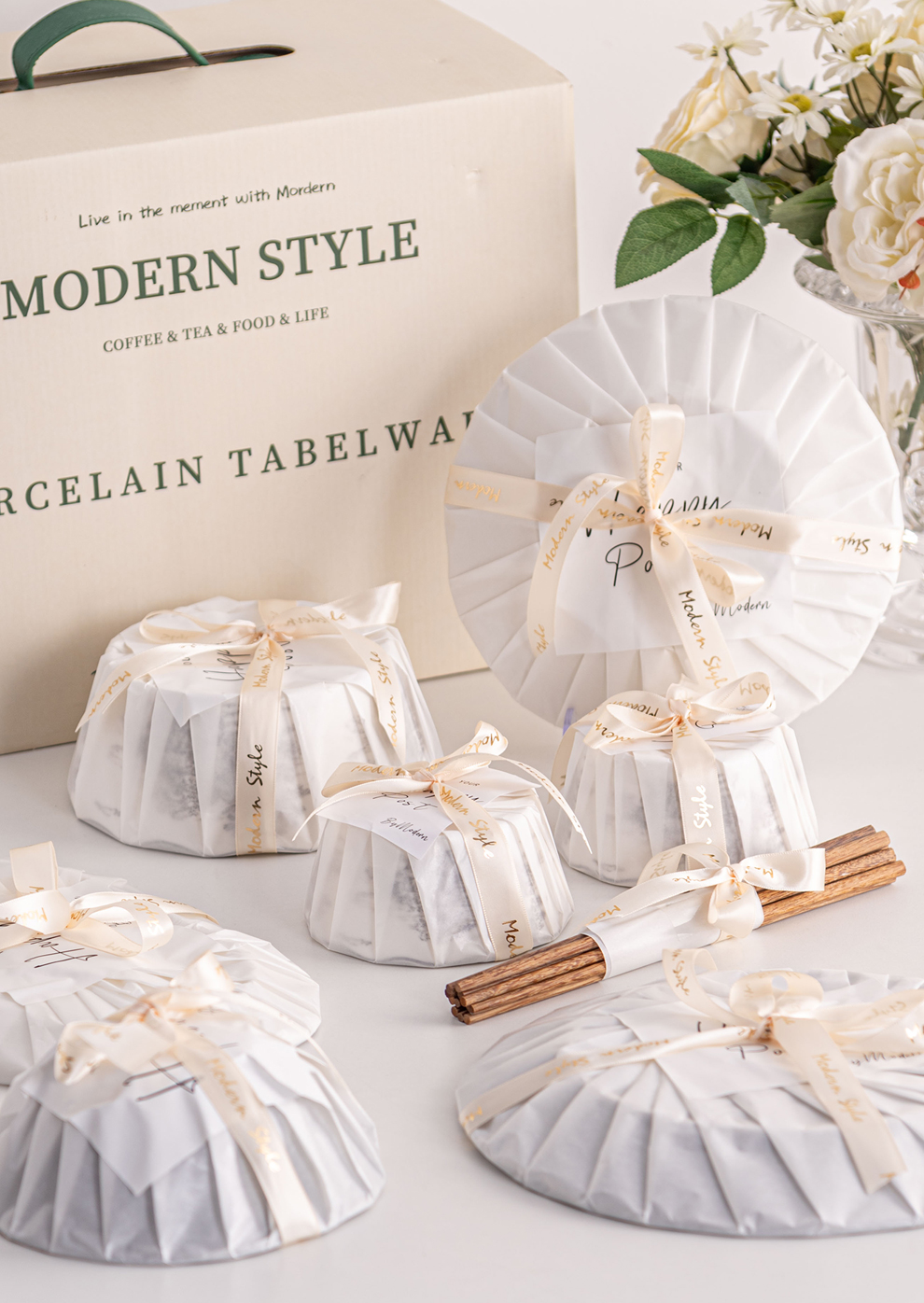 European Style Gray Dinnerware Sets With Luxury Porcelain And Scenic Pattern Ceramic