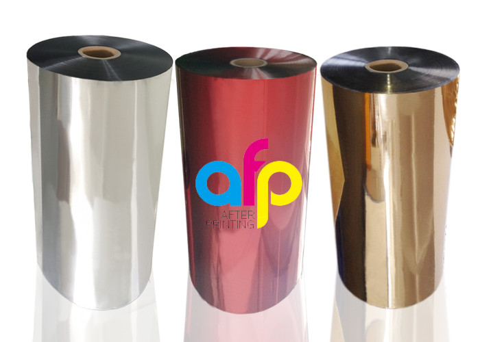 Matte Gold Metallic Polyester Film , 24 Micron Polyester Laminating Film