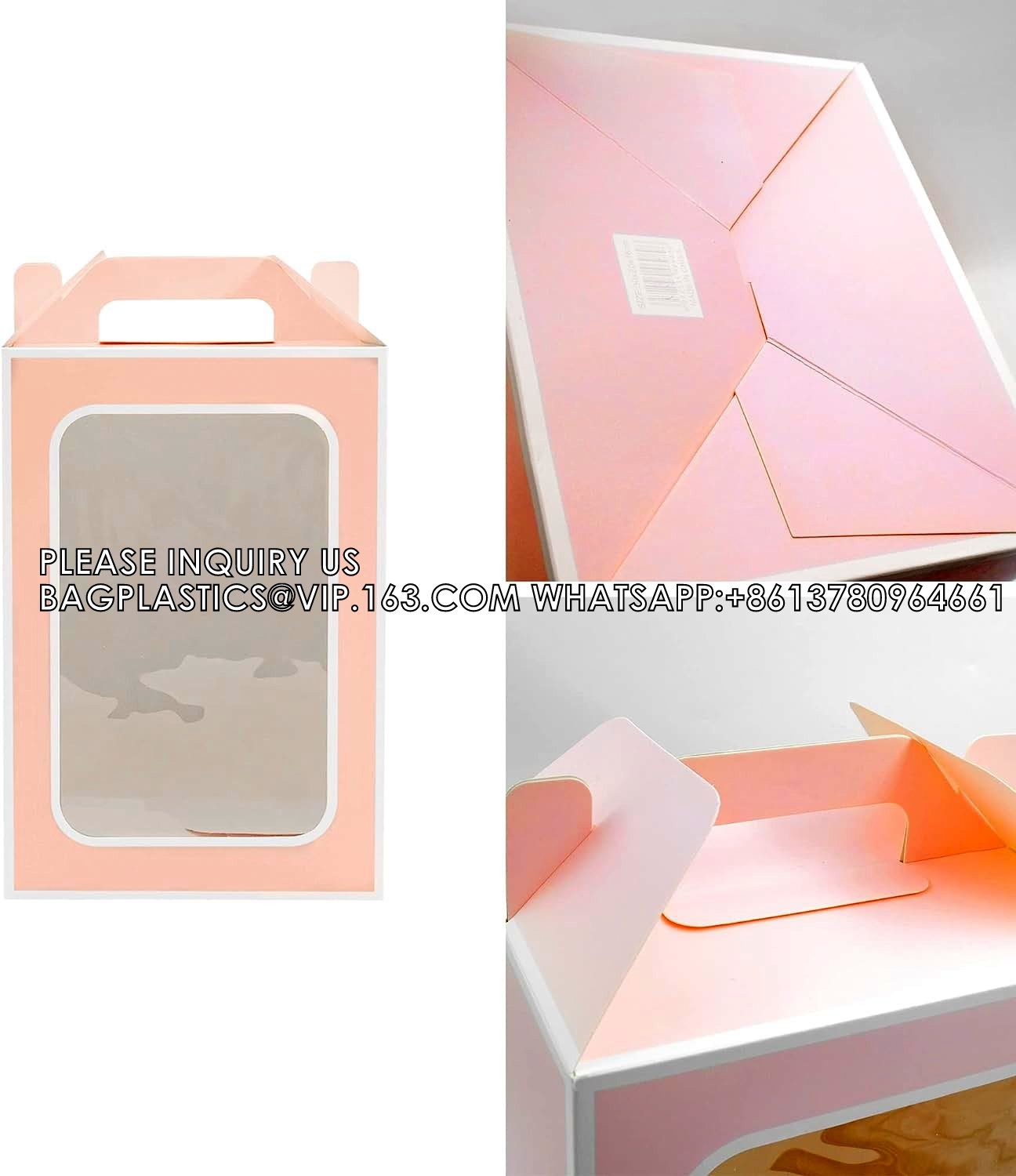Gift Boxes, Tote Paper Bags With Transparent Window Flower Bouquet Paper Gift Bags With Handles, Wedding Party Bag