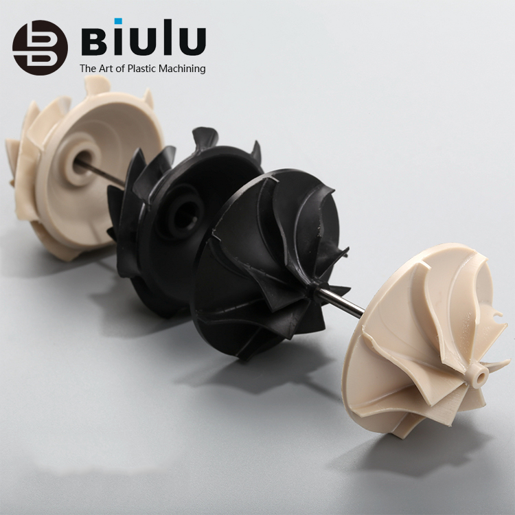 Peek Impeller Pu Pei 5 Axis Cnc Plastic Machining Custom Tolerance 0.01mm