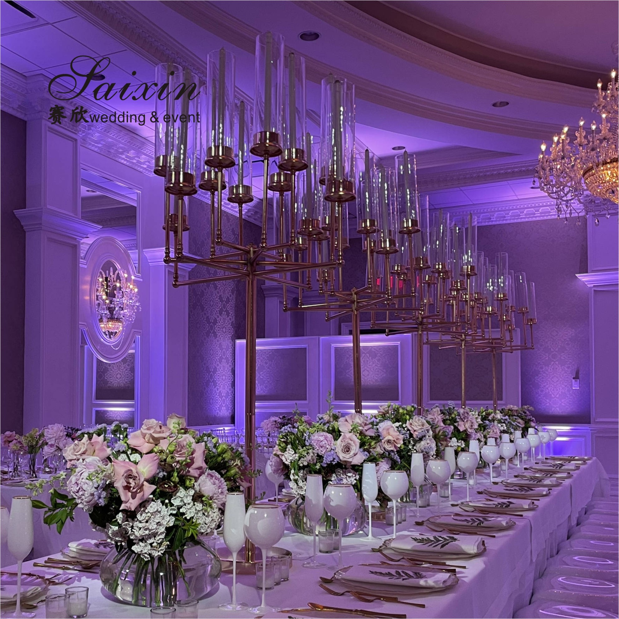 13 Arms Tall Glass Crystal Candle Holder Candlestick Wedding Table Decorations 160cmx68cm