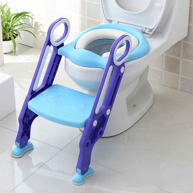 Plastic 2 in 1 Potty Training Toilet for Kids Anti-Slip Pad Step Stool Toddler Toilet Seat