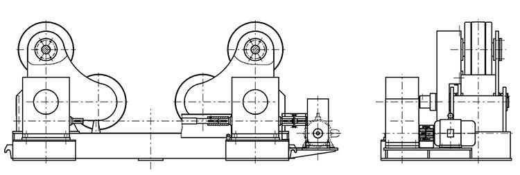 Batch Production 20T Self Aligning Pipe Welding Rollers Rotator With Control Cabinet 20T