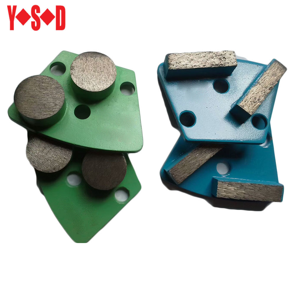 Grit 30 Concrete Polishing Tools Trapezoid Diamond Grinding Tools With 3 Drum Segment