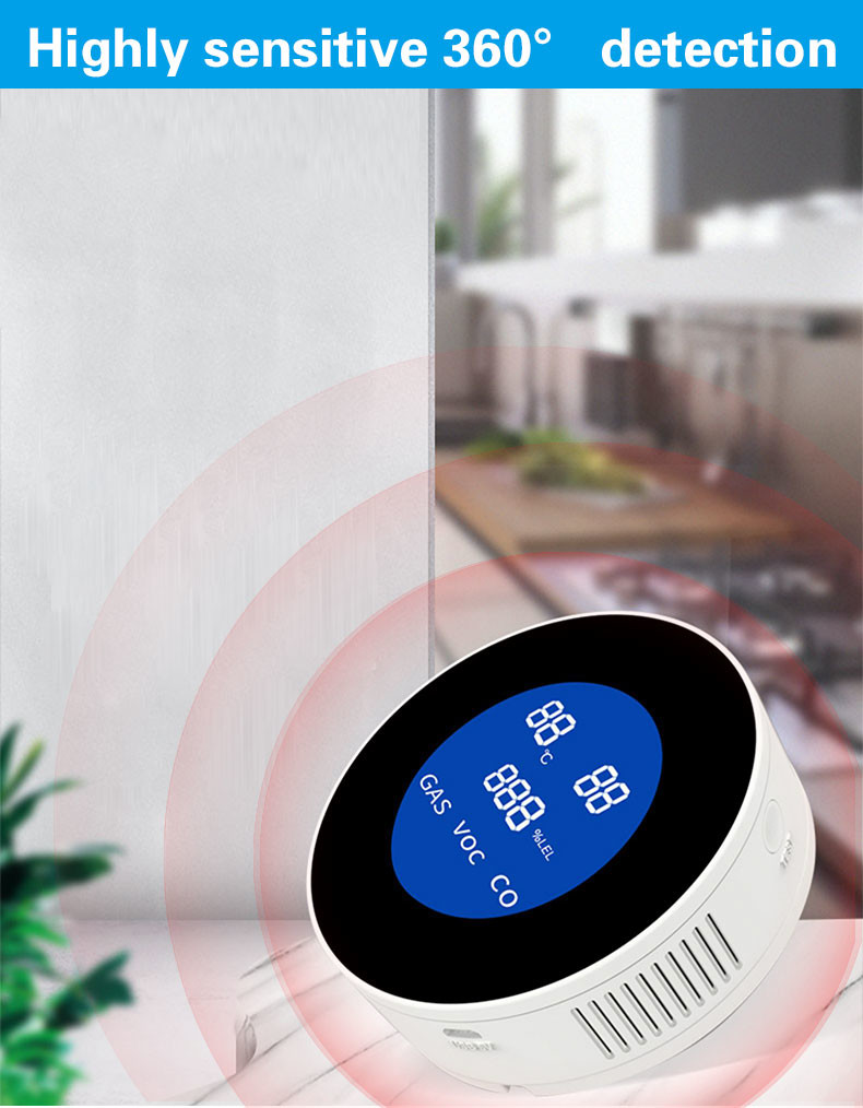 Glomarket Tuya Wifi Alarm System Led Digital Alarm Leak Detector Gas Sensor Gas Leak Detector