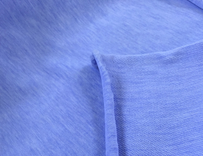 Colored cotton anti-wrinkle and pilling for casual sportwear hoodie and suit twill interloop lycra knitted fabric