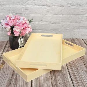 China Sustainable Sushi Wood Nested Serving Trays With Handles wholesale