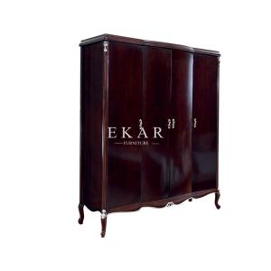 China Solid Wood Wardrobe Antique Design 4 Door Bedroom Wardrobe wholesale