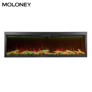 China 30inch LED Built-in Electric Fireplace Single Viewing Side Black Frame Colorful Flame wholesale