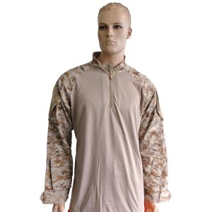 China Tactical Camo Combat Shirt Half Zip Breathable Polyester Cotton wholesale