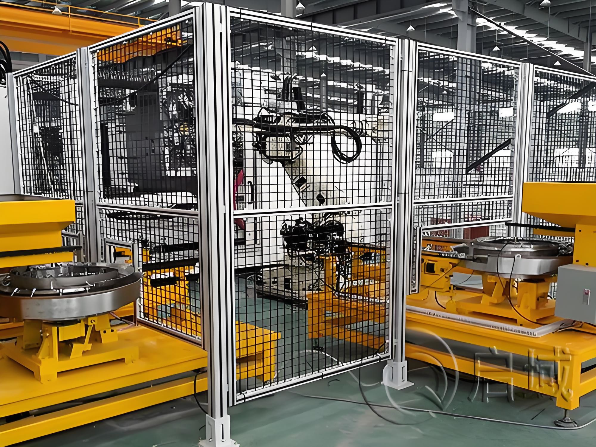 Industrial Steel Metal Wire Mesh Fencing Welded Robot Safety Fencing 1.8M