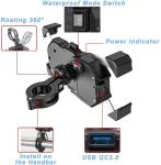 QC3.0 15W Motorcycle Phone Wireless Charger Holder