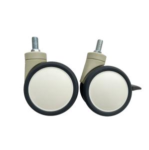 China TPR Hospital Bed Caster Wheels 125MM Twin Wheels Medical Trolley Castors With Brake wholesale