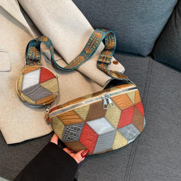 AUTUMN AND WINTER RETRO CROSSBODY BAG BAG FEMALE BAG FASHION CHEST CROSSBODY BAG NEW NICHE DESIGN MOBILE PHONE RETRO FAN