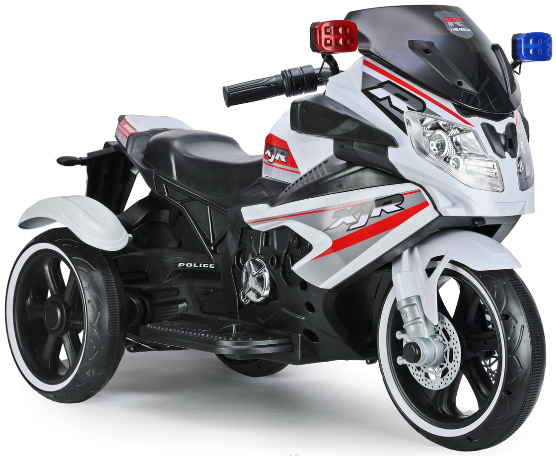 Three-Wheel Electric Off-Road Ride Motorcycle for Children in Red/White/Silver/Black